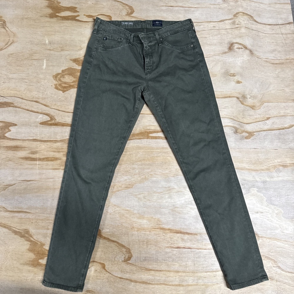 adriano goldschmied jeans Wmn 29‎ The Abbey Ankle Skinny Green Brushed